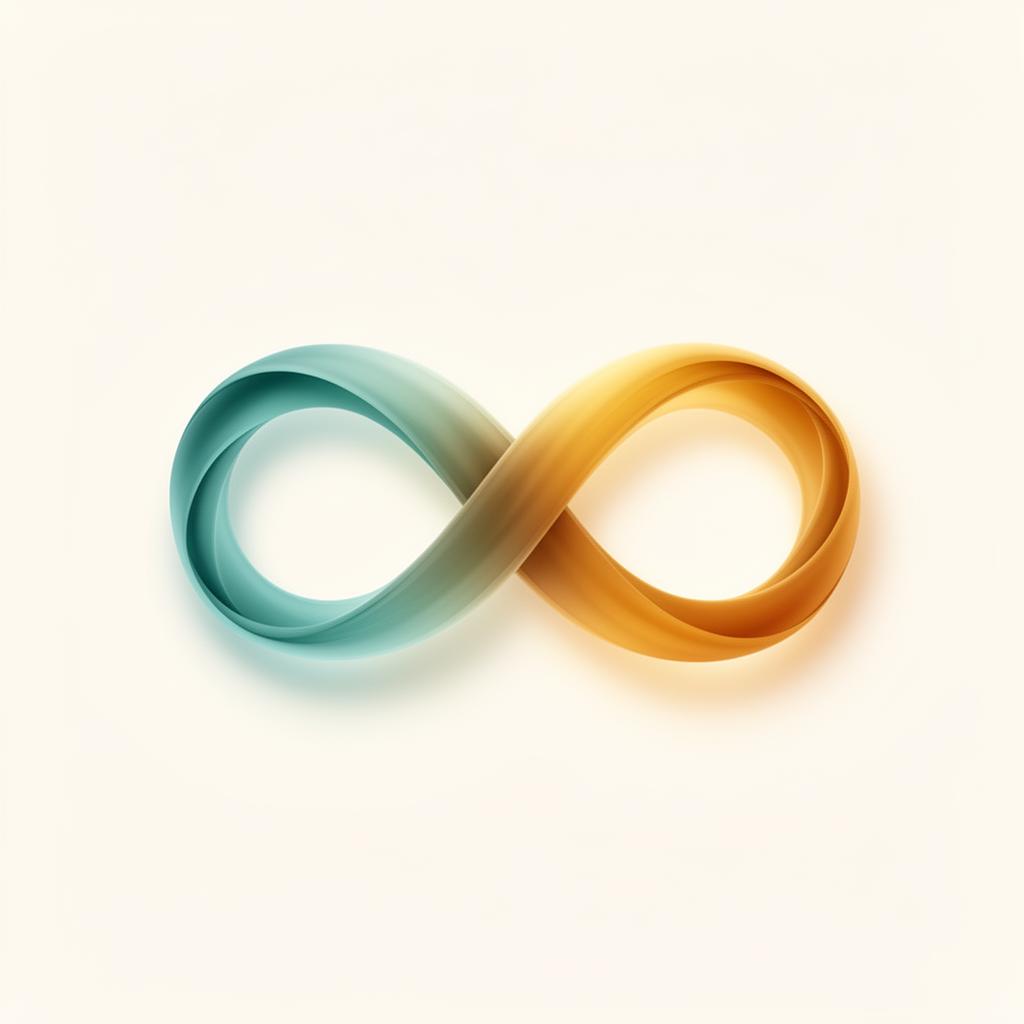 Símbolo de infinito nas cores da Health Match representando conexão contínua